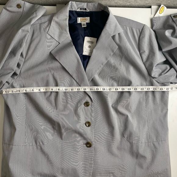 Talbots Plus Blazer Jacket Sz 22W Blue White Striped Office Career Italy NWT New - Picture 7 of 12